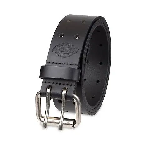 Dickies Men's Perforated Double Prong Buckle Leather Belt - Black - M