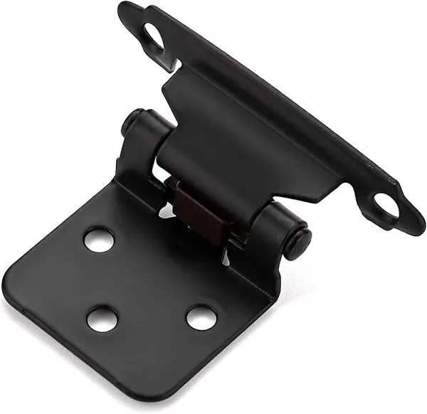 Ravinte 60 Packs (30 Pairs) 3/8" Inset Matte Black Cabinet Hinge,Self Closing Hinges for Kitchen/Bathroom/Furniture Cabinets