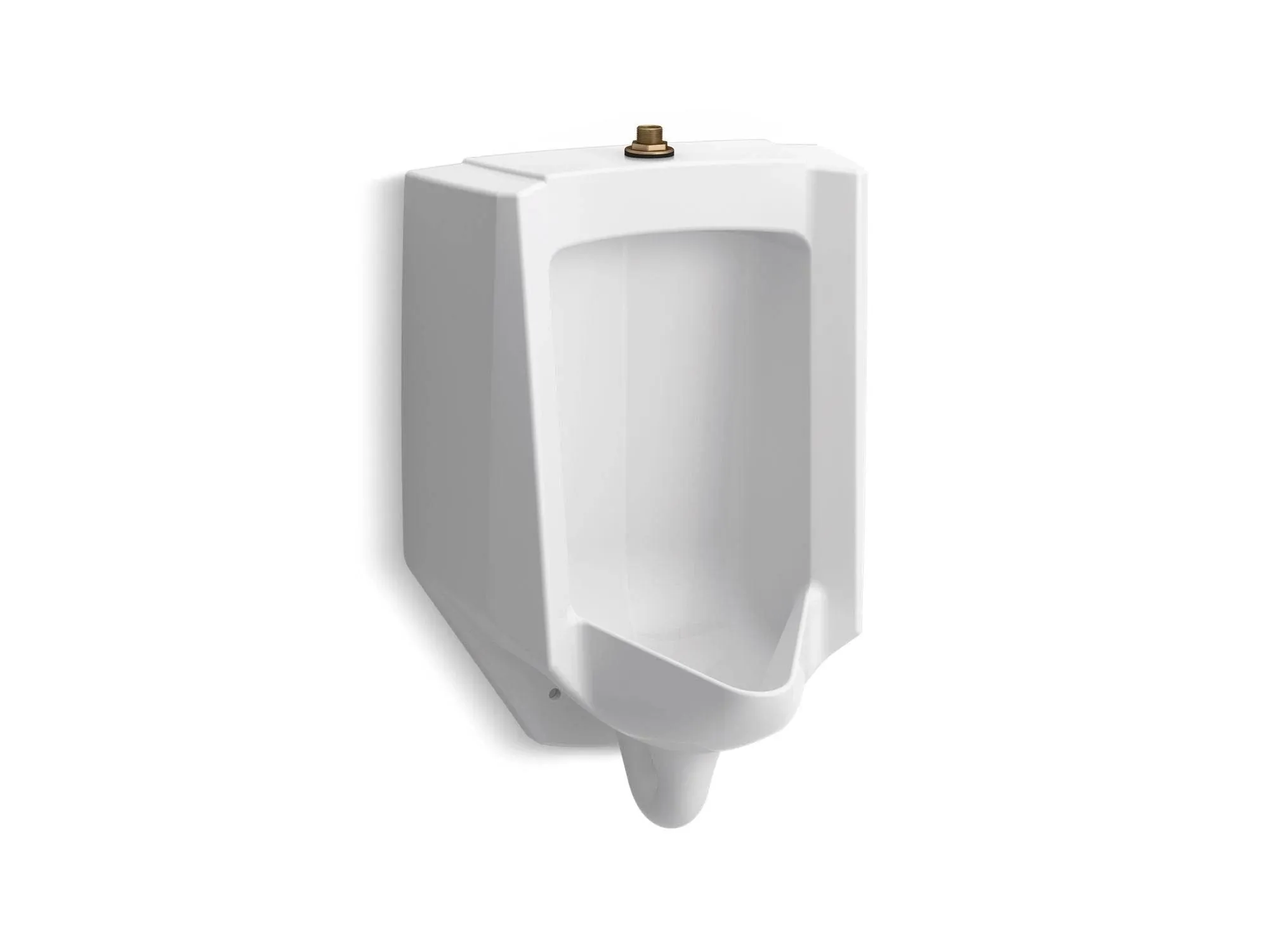 Kohler K-4991-ET-0 White Bardon High-Efficiency Wall-Hung 0.125 to 1.0 GPF Urinal with Top Spud