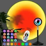 Sunset Lamp, 16 Colors Changing &amp; Fade Mode with USB Port, Multiple Colors Night