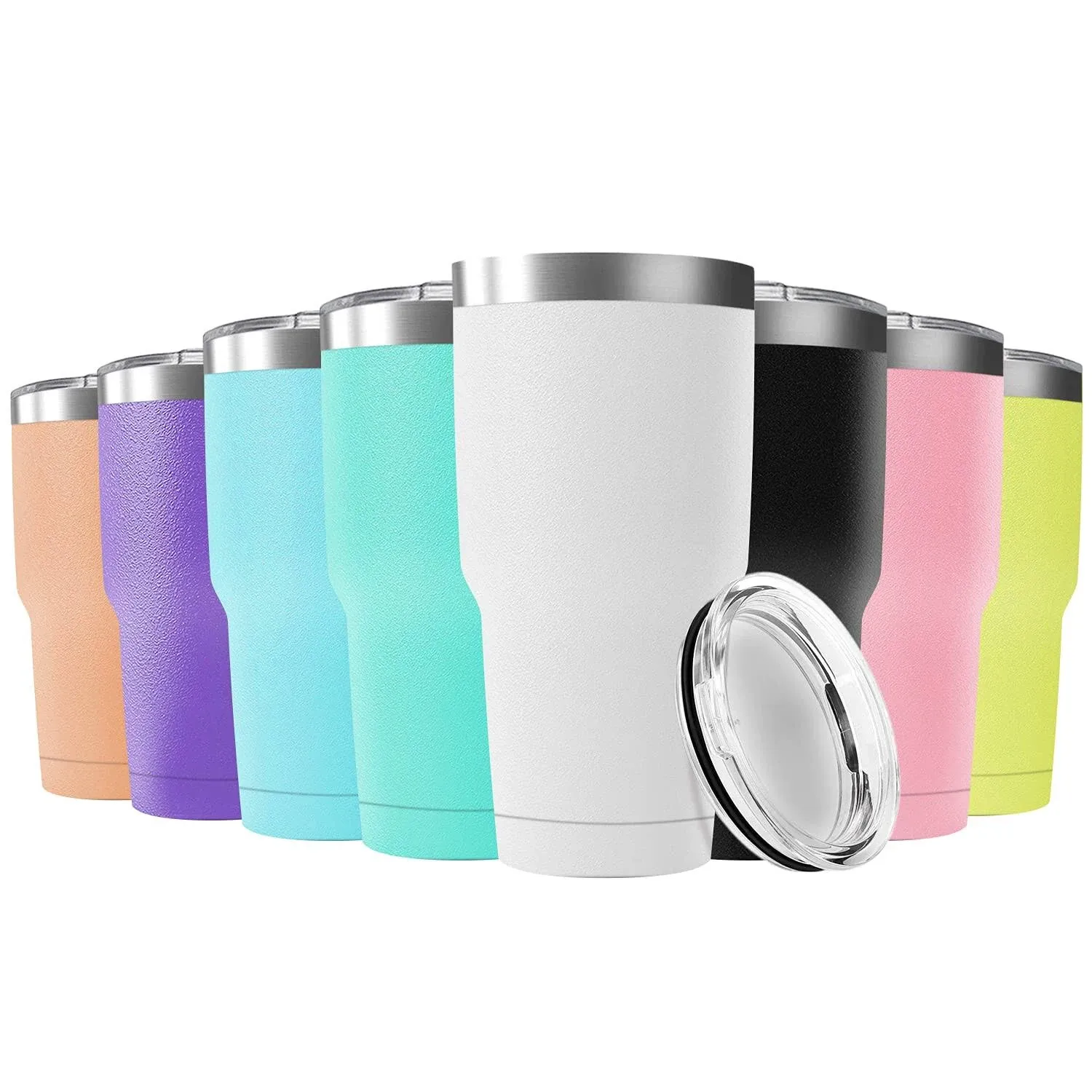 Deitybless 30oz Stainless Steel Travel Mug with Lid, 8 Pack Double Wall Vacuum ...