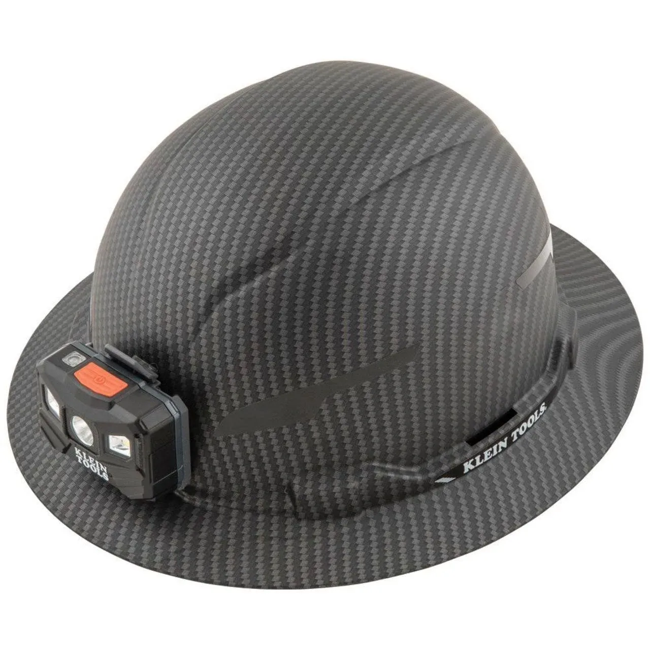 Klein Tools 60346 Hard Hat Premium KARBN Pattern Non-Vented Full Brim Class E Lamp