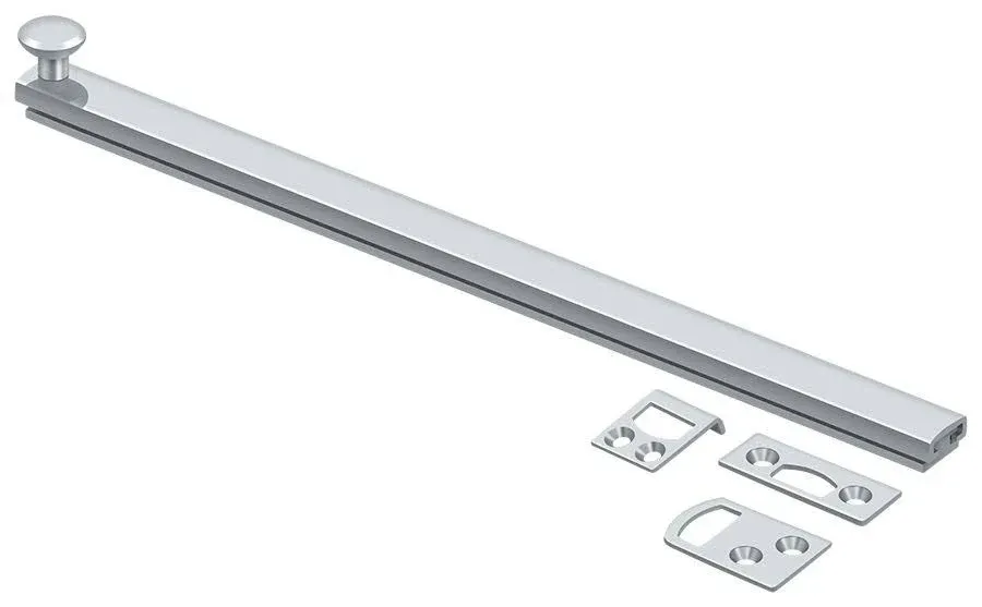 Deltana 12SBCS26 12 inch Concealed Screw Surface Bolt Polished Chrome