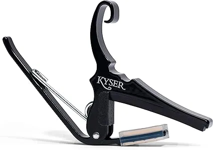 Kyser Quick-Change Guitar Capo for 6-string acoustic guitars, Black, KG6BA