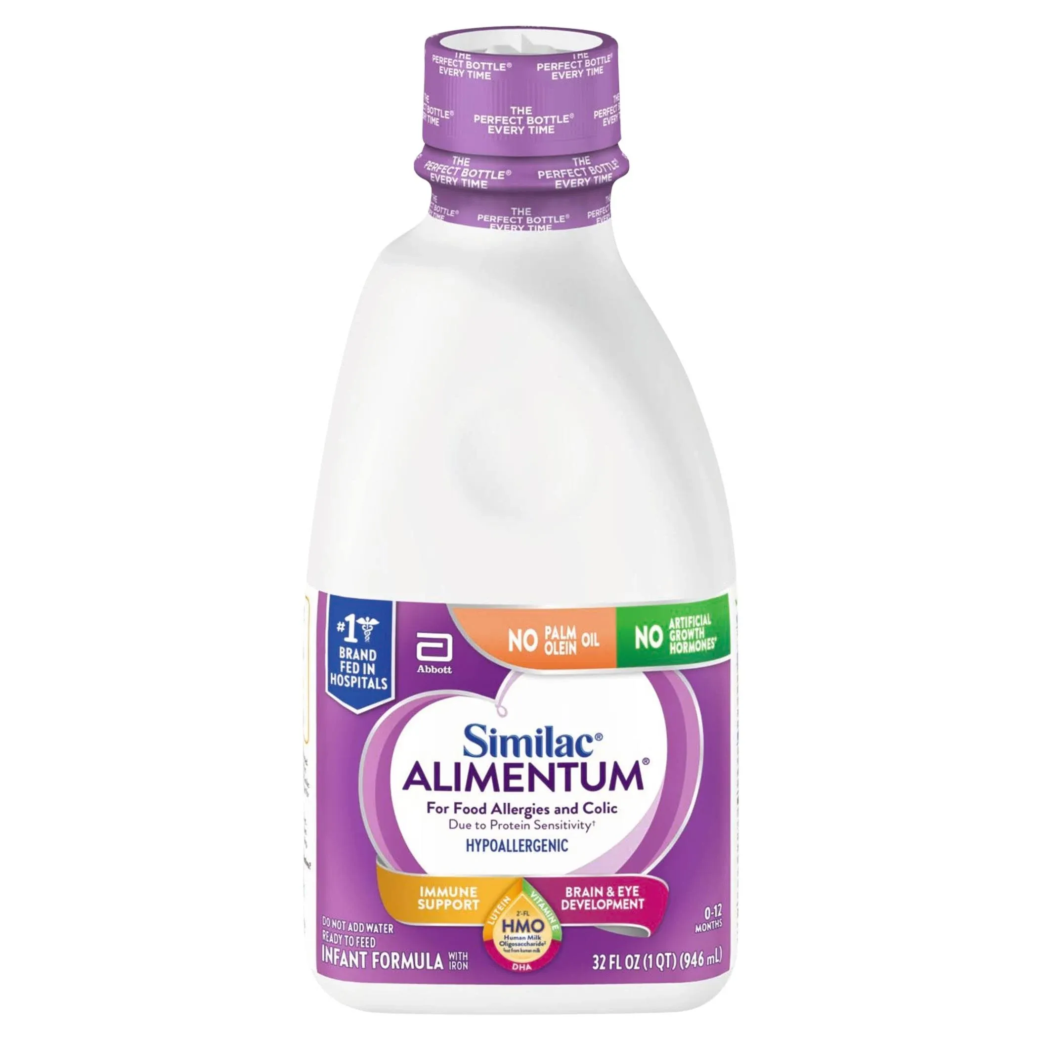 Similac Alimentum Hypoallergenic For Food Allergies and Colic Infant Formula 1-1 qt Bottle