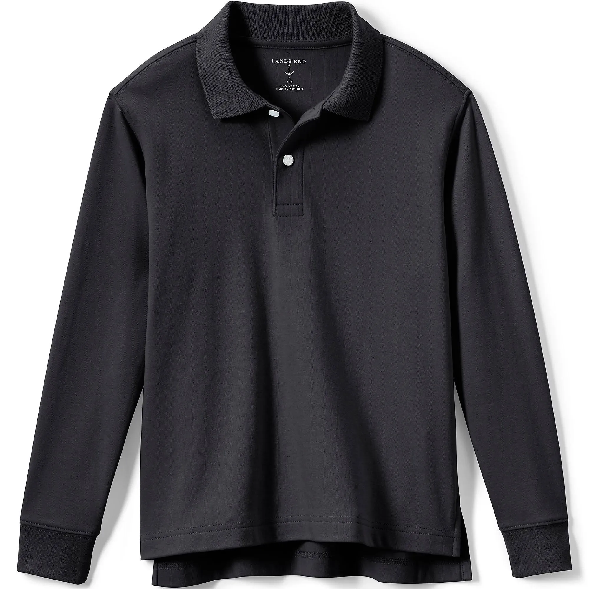 Kids 2-20 Lands' End School Uniform Long Sleeve Polo