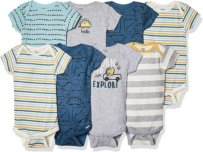 Gerber Baby Boys' Short Sleeve Onesies Bodysuits, 8-Pack, Infant Boy's, Size: 12 Months