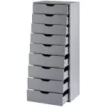 9-Drawer Office File Storage Cabinet by Naomi Home - Color: Gray