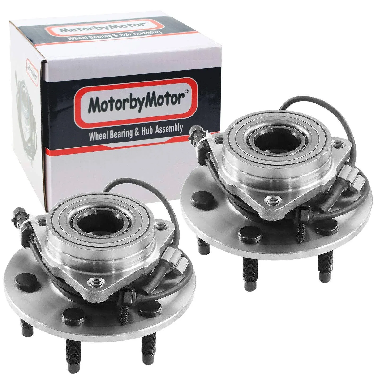 MotorbyMotor 515036 (4WD) Front Wheel Bearing and Hub Assembly with 6 Lugs w/ABS for Chevy Avalanche Express 1500 Silverado Suburban Tahoe, GMC