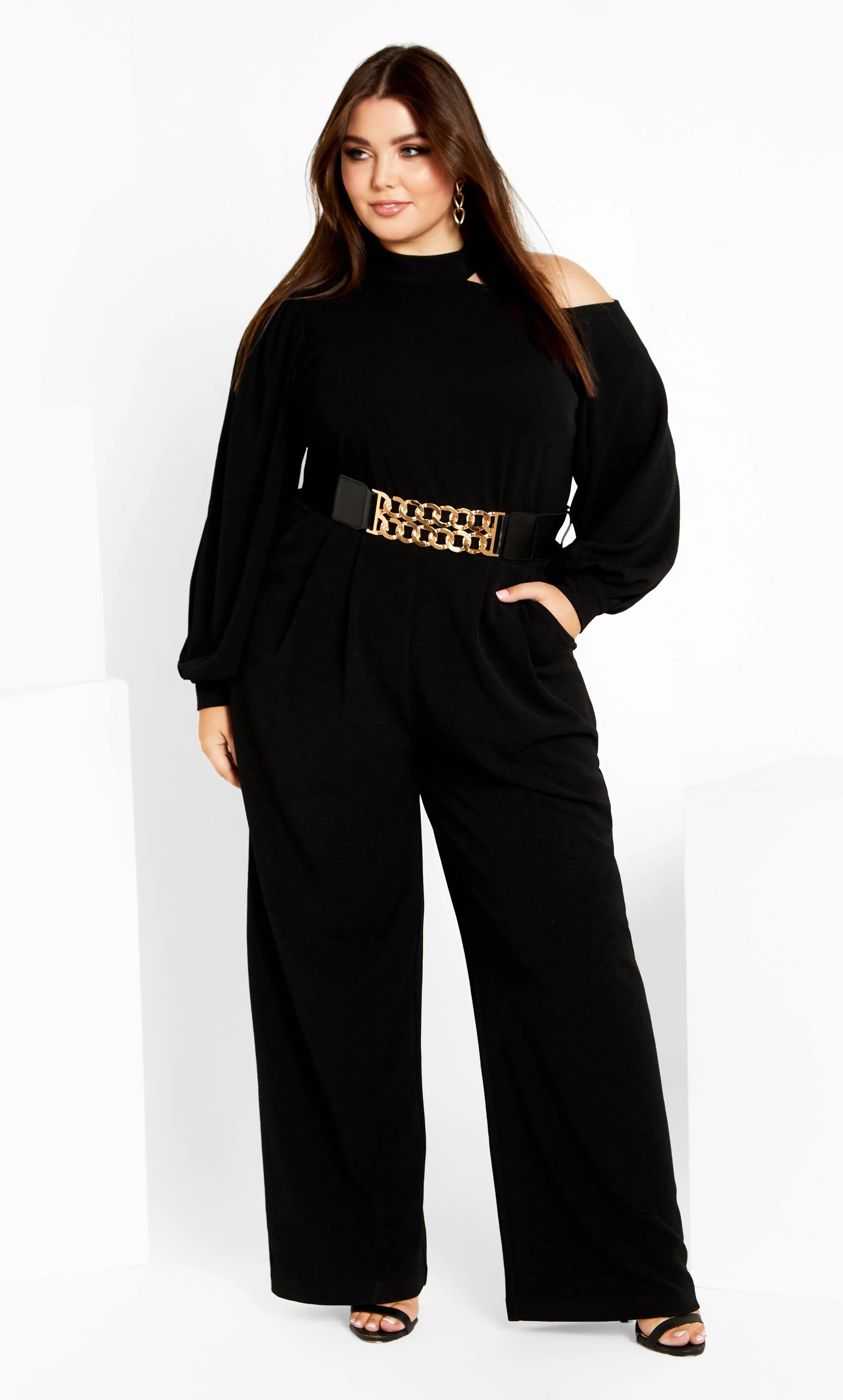 City Chic Plus Size Charlie Jumpsuit - Black