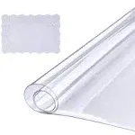 VEVOR 24x 48 in. Clear Table Cover Protector 1.5 mm Thick PVC Plastic Tablecloth