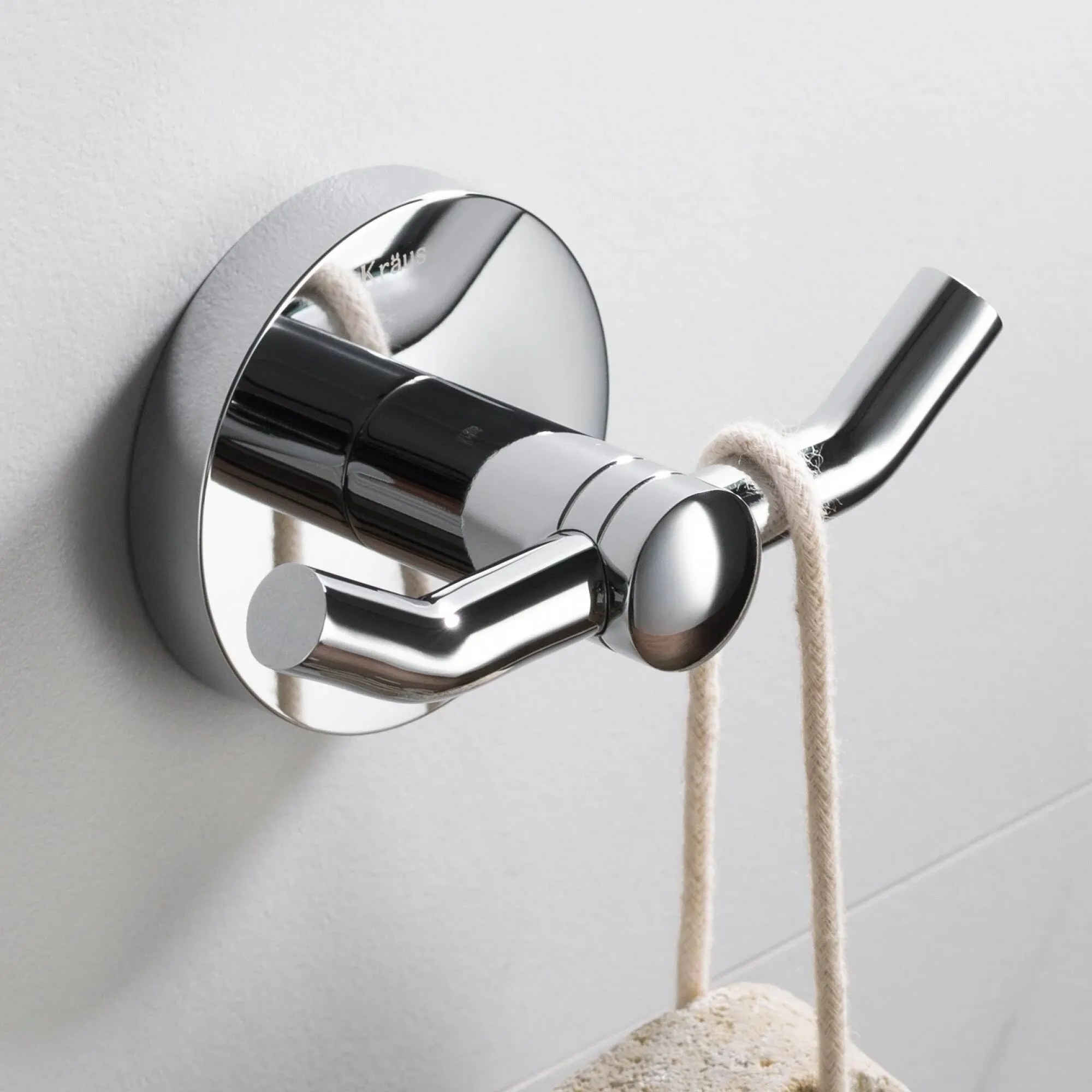 Kraus KEA-18802CH Elie Bathroom Towel, Chrome, Double Robe Hook