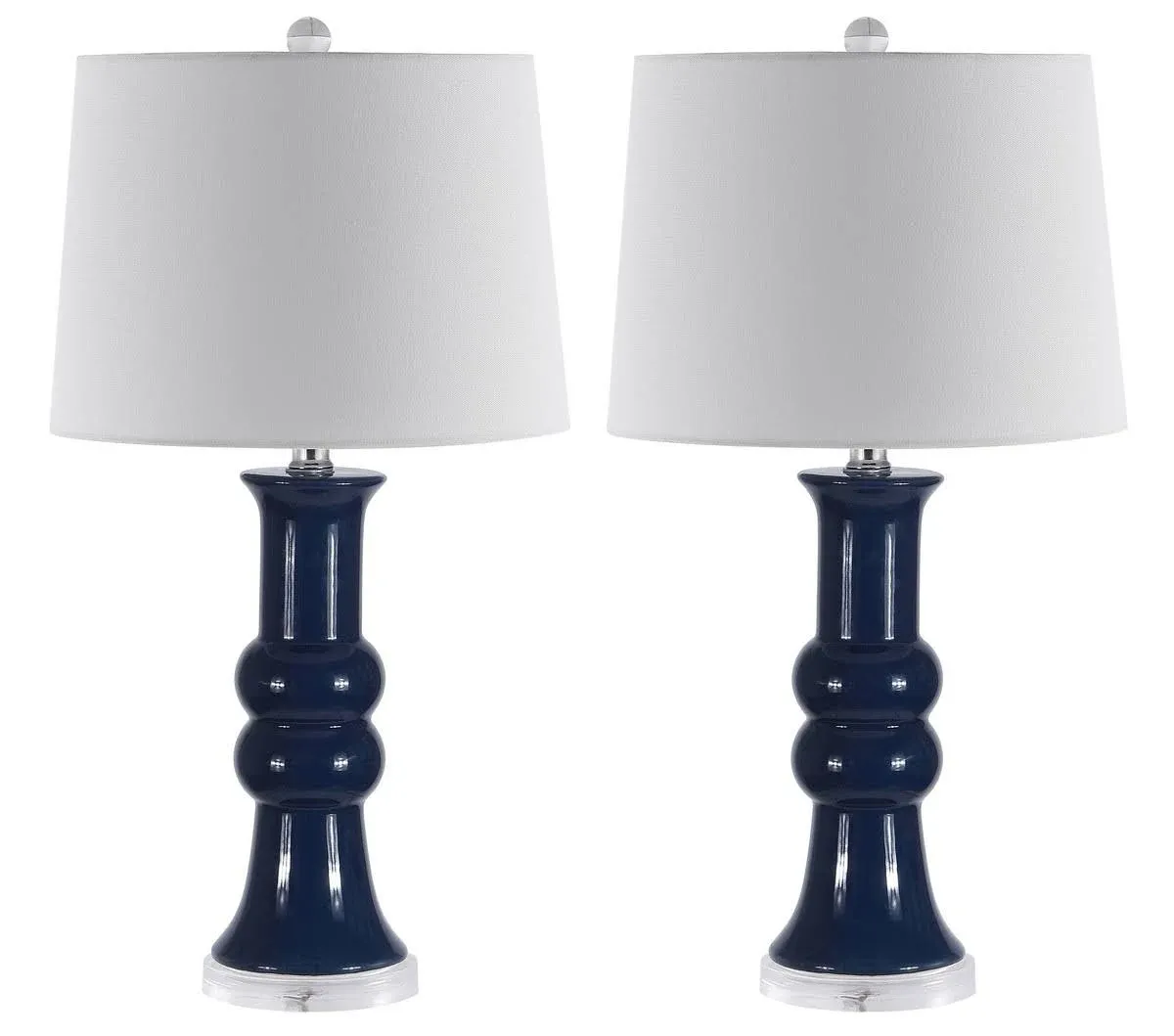 Lamber Table Lamp Set of 2 - Elegant Hourglass Design with Acrylic Base for Modern Home Décor