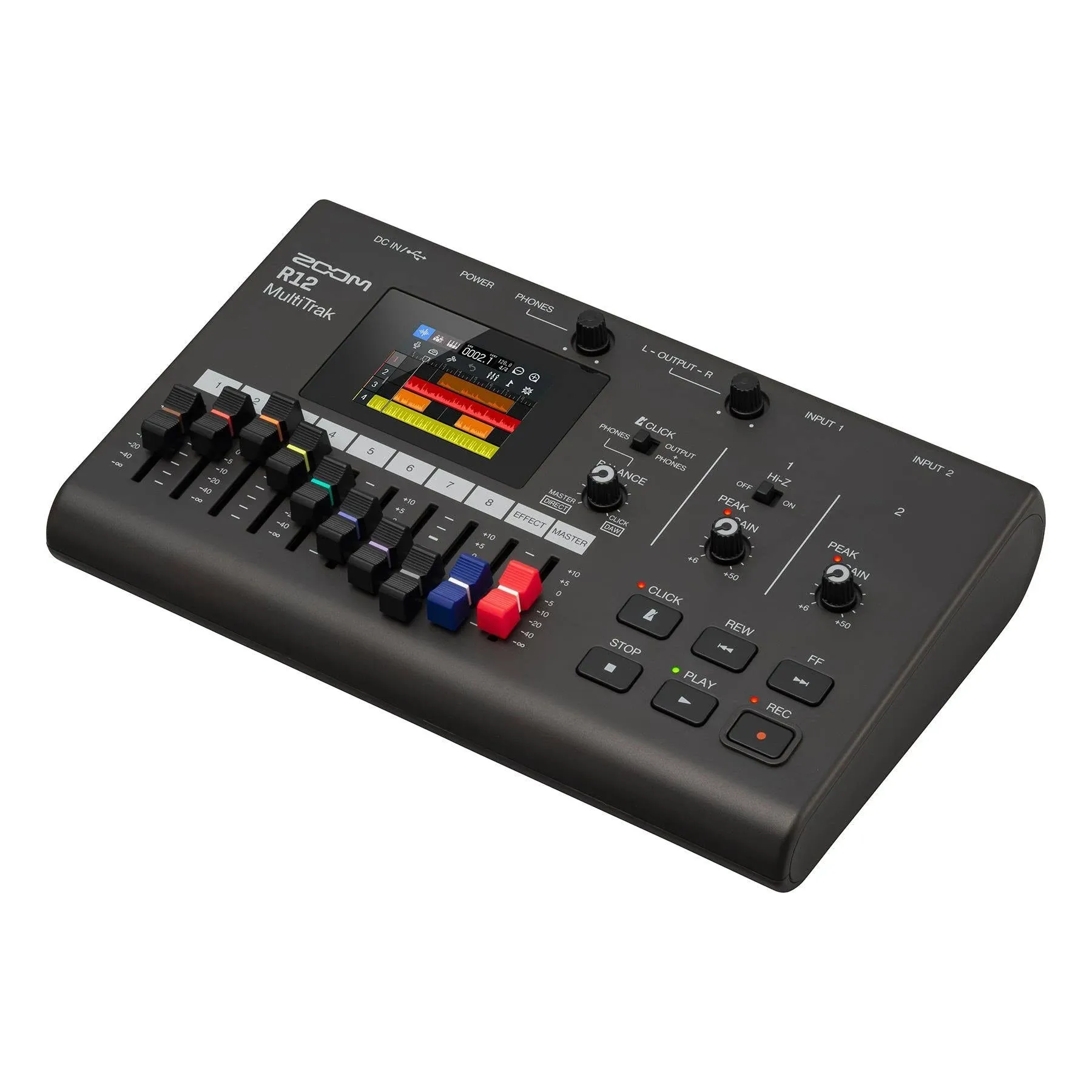 Zoom 8 Track Multi-Track Recorder with 2.4" Touch Screen 2022 Release Model R12