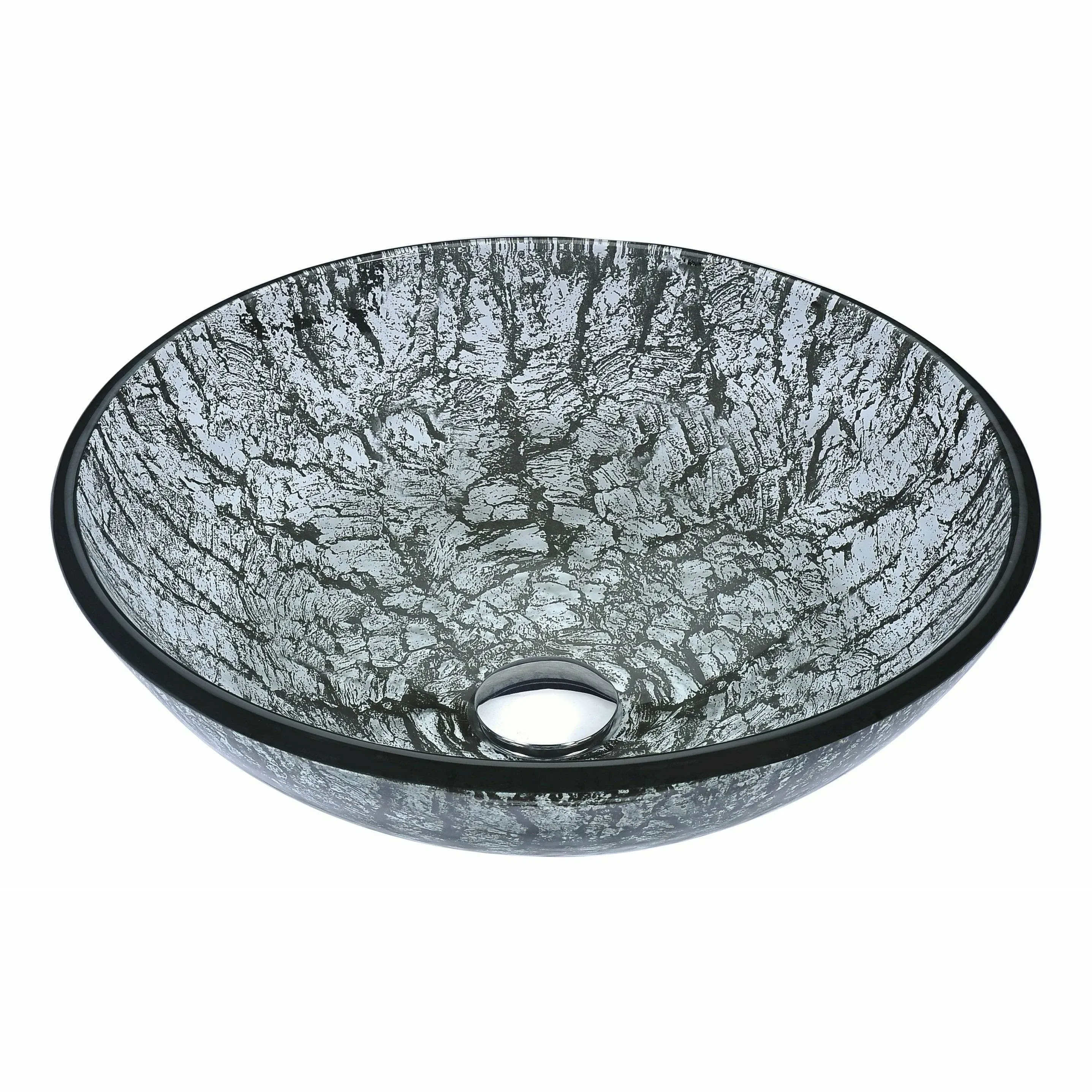 ANZZI Posh Series Deco-Glass Vessel Sink in Verdure Silver LS-AZ297