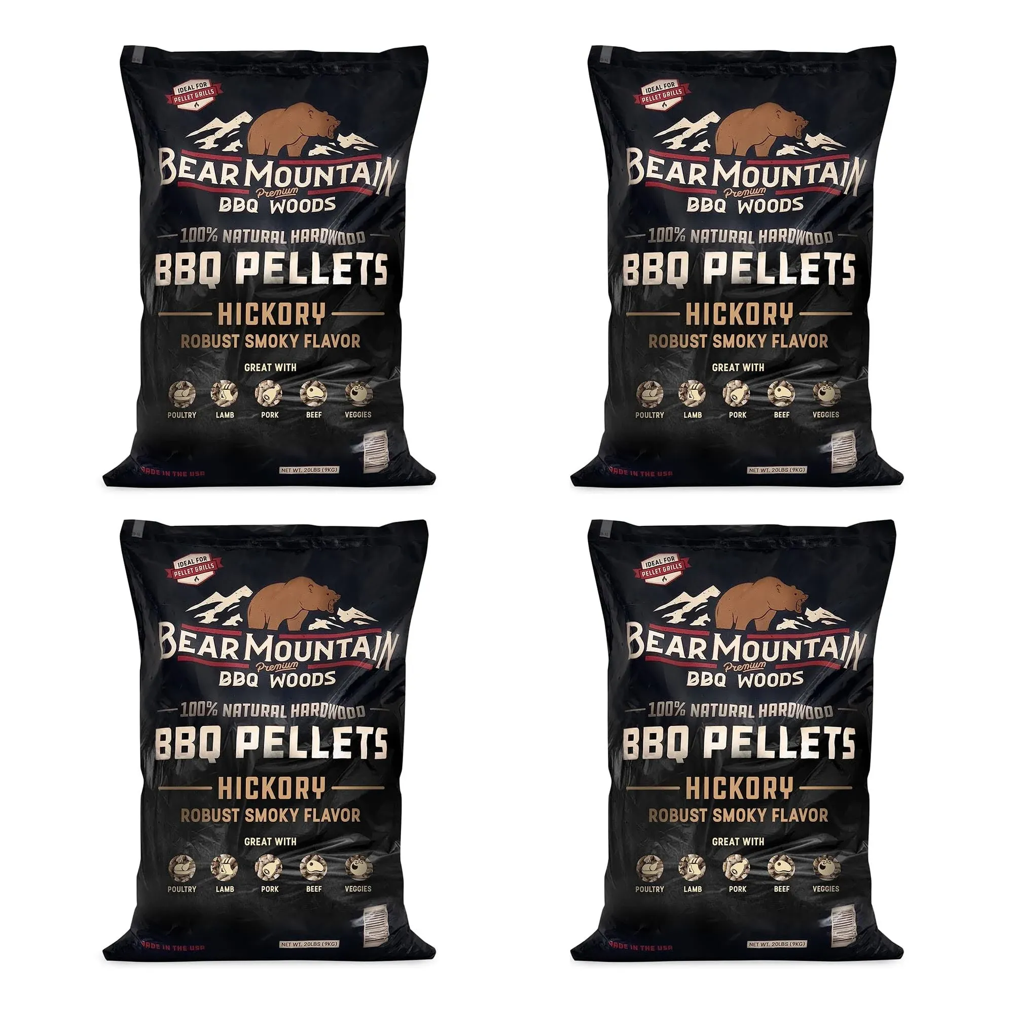 Bear Mountain BBQ All-Natural Hardwood Hickory Smoker Pellets