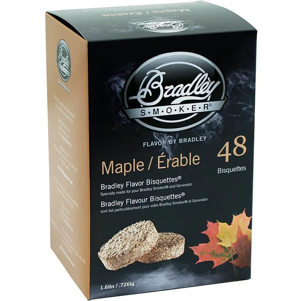 Bradley Smoker Apple Flavor Wood Smoking Bisquettes 48 Pack