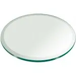 26" Inch Round Glass Table Top 1/2" Thick Tempered Beveled Edge by Fab Glass and Mirror