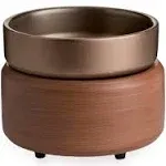 Candle Warmers Etc. Pewter Walnut 2-In-1 Candle and Fragrance Warmer For Candles And Wax Melts