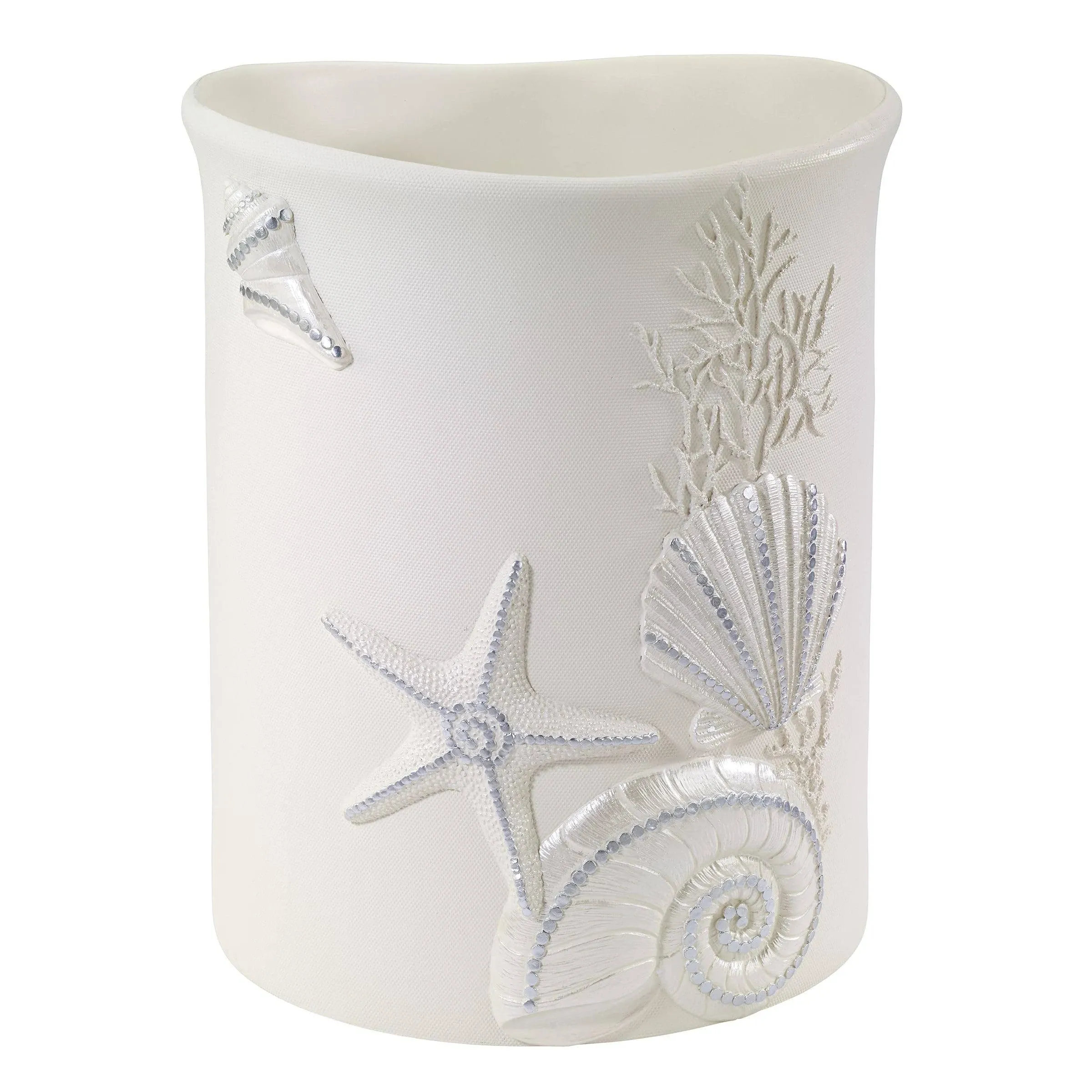 Abstract Coastal Collection Wastebasket Sequin Shells