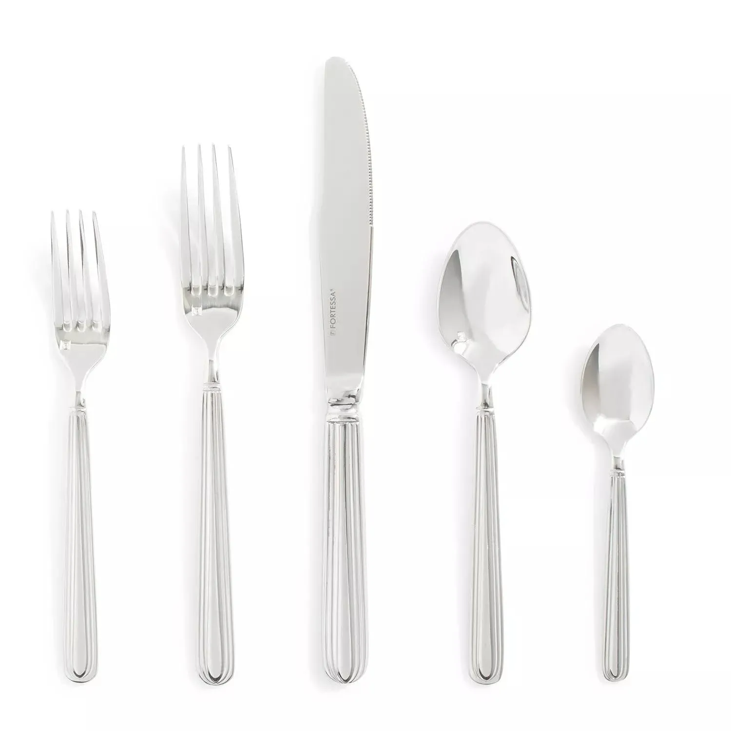 Fortessa Metropolitan 18/10 Stainless Steel Flatware 20 Piece Place Setting, ...