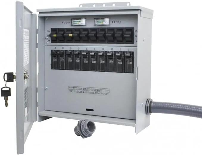 Reliance Controls R310A 7,500-Watt 30 Amp 10-Circuit Outdoor Transfer Switch