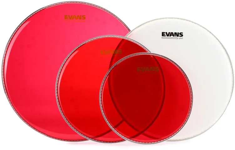 Evans Hydraulic Red Standard Pack (12 inch, 13 inch, 16 inch) with 14 inch UV1 Coated Snare Batter