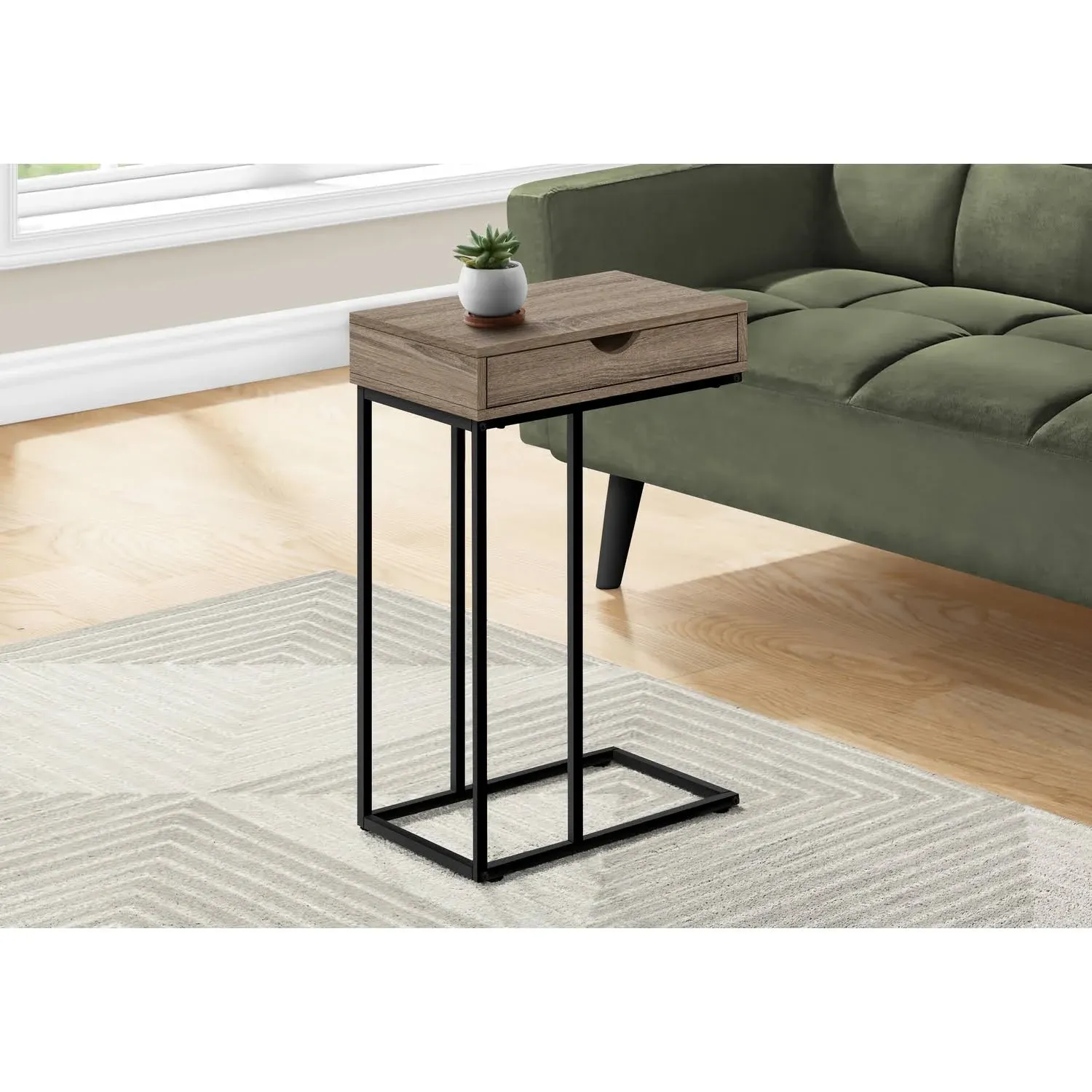 Monarch C-Shape 1-Drawer End Table