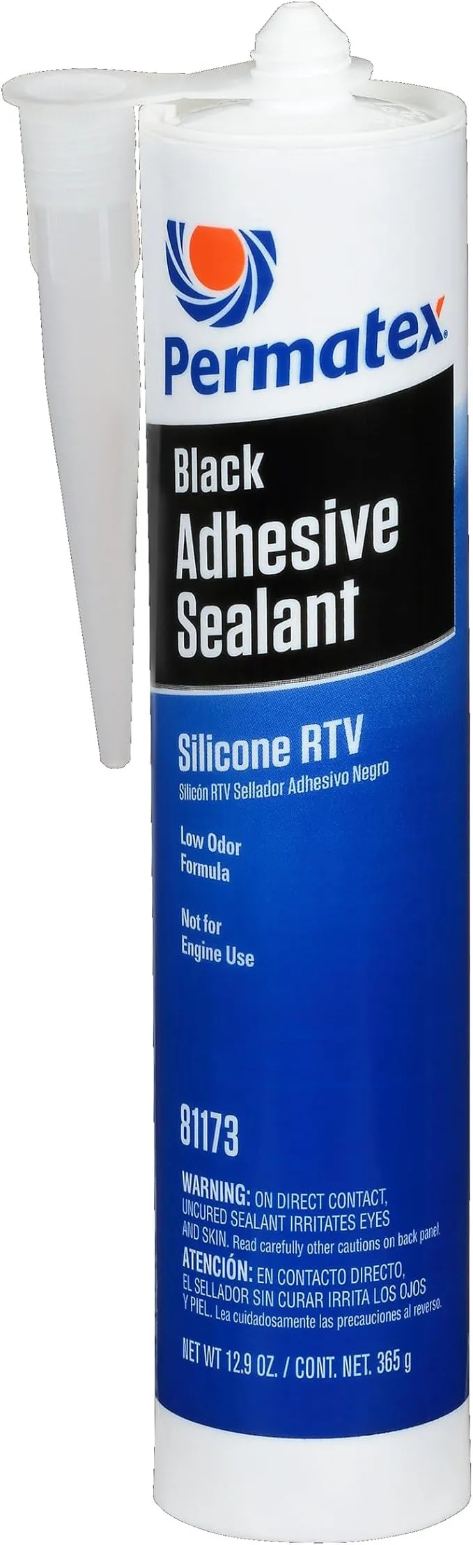 Permatex 81173 Black Silicone Adhesive Sealant, 12.9 oz