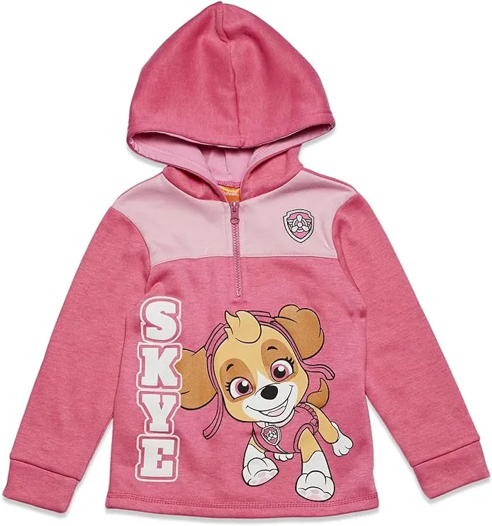 Paw Patrol Skye Everest Girls Fleece Half Zip Hoodie Toddler to Big Kid