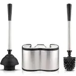 Umien™ Toilet Brush and Plunger Set - Stainless Steel Plunger and Toilet Brush 