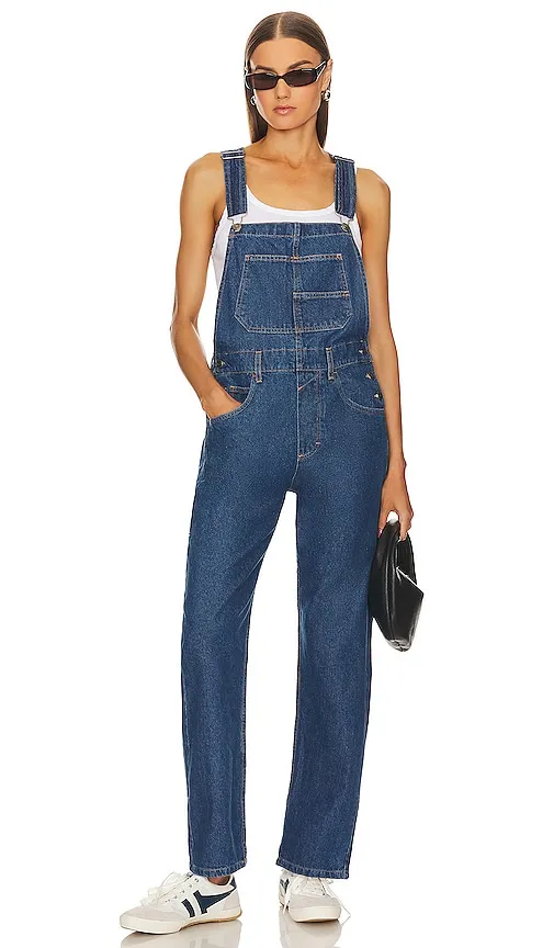 Free People Women's Denim Ziggy Overalls