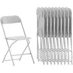 Flash Furniture Hercules Series Plastic Folding Chair - Grey - 4 Pack 650LB Weight Capacity Comfortable Event Chair-Lightweight Folding Chair