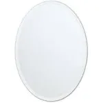 24 in. W x 36 in. H Frameless Oval Beveled Edge Bathroom Vanity Mirror