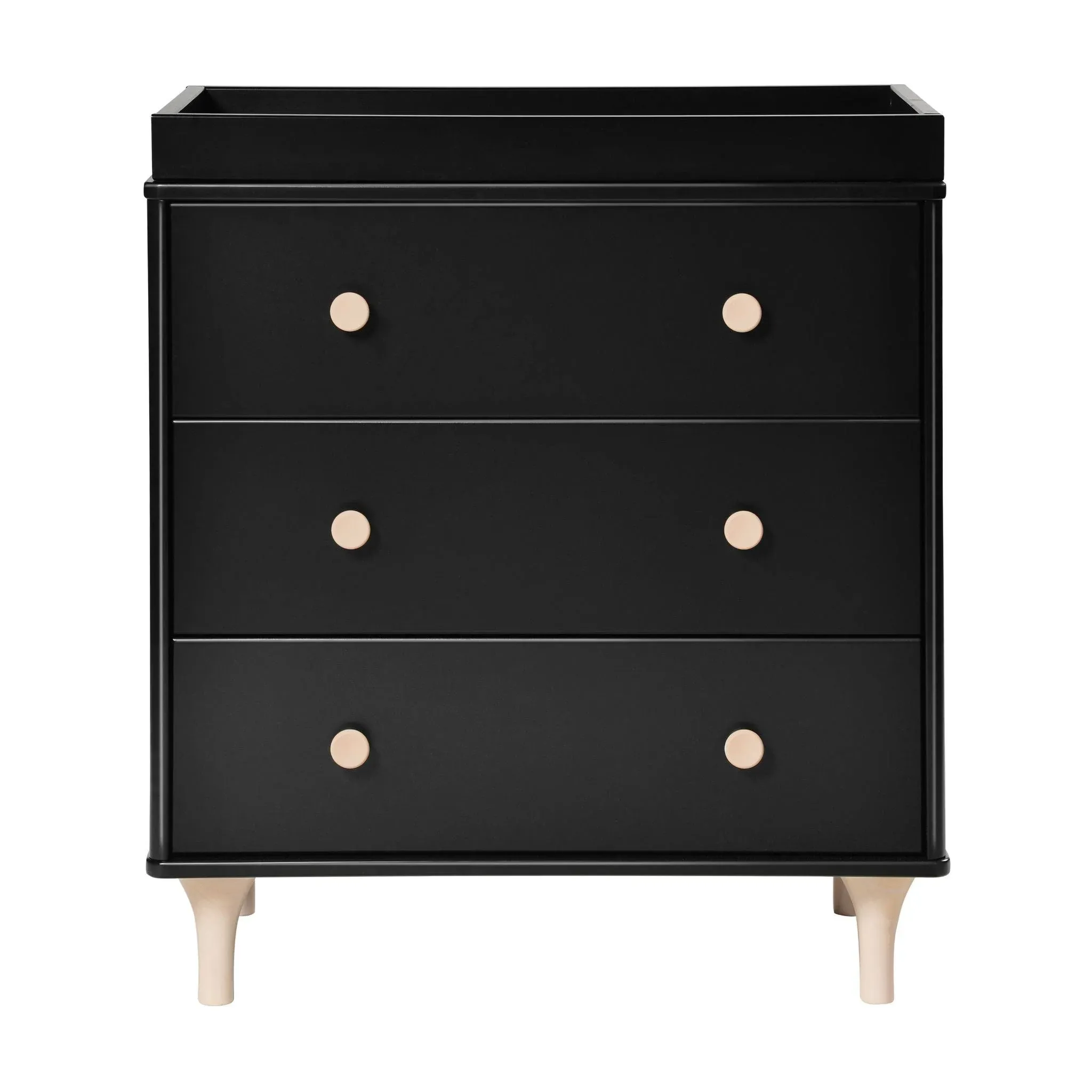 Babyletto - Lolly 3-Drawer Changer Dresser with Removable Changing Tray Black / Washed Natural