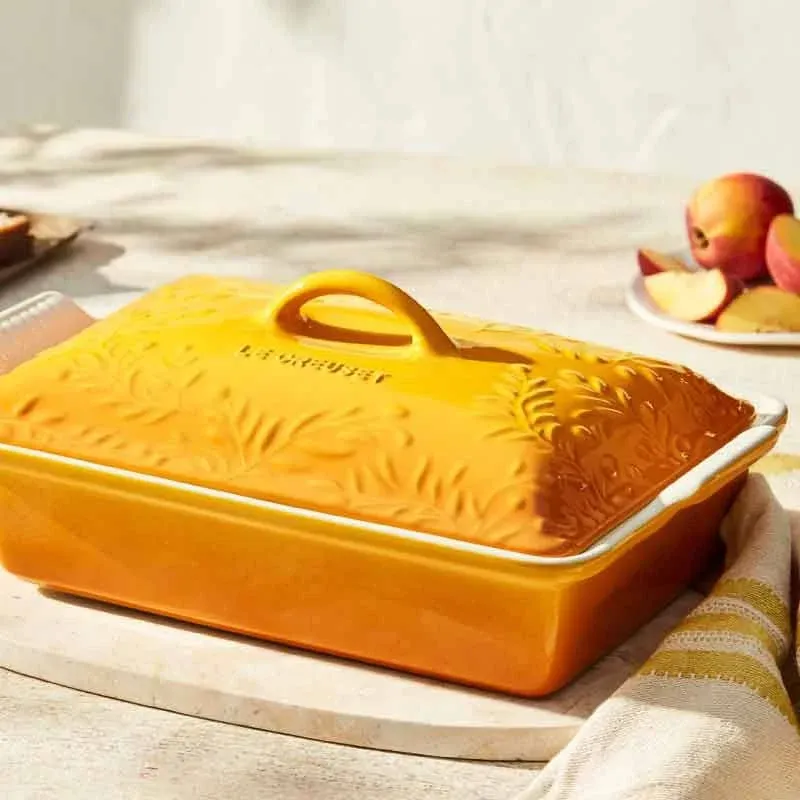 Le Creuset Olive Branch Collection Heritage Rectangular Casserole | Stoneware ...