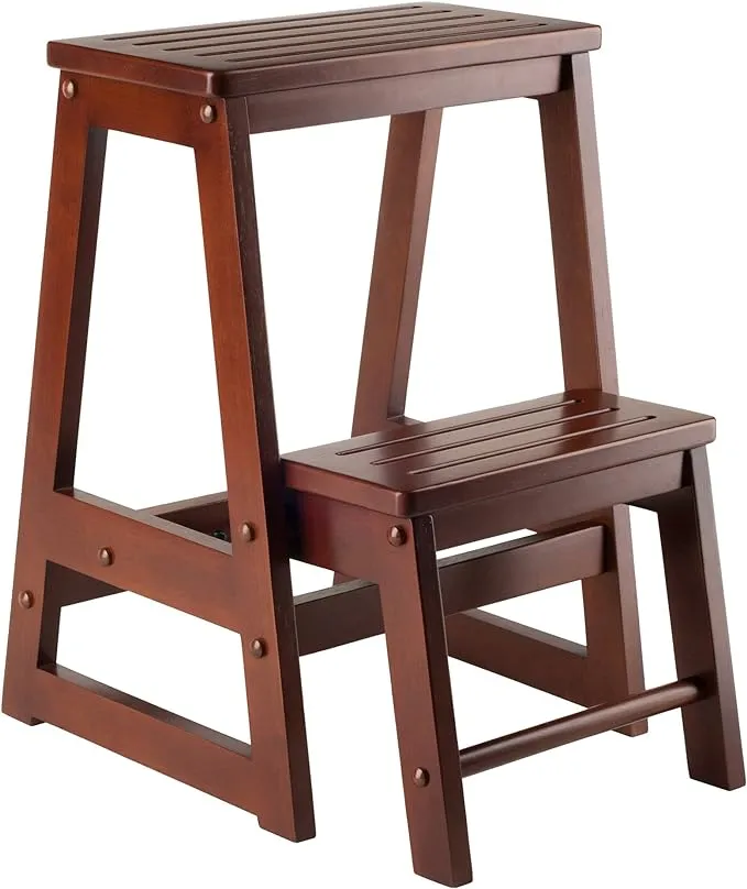 Winsome WW94022 2-Step Manufactured Wood Step Stool, Antique Walnut