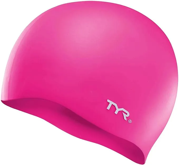 TYR Adult Silicone Wrinkle-Free Swim Cap, Pink