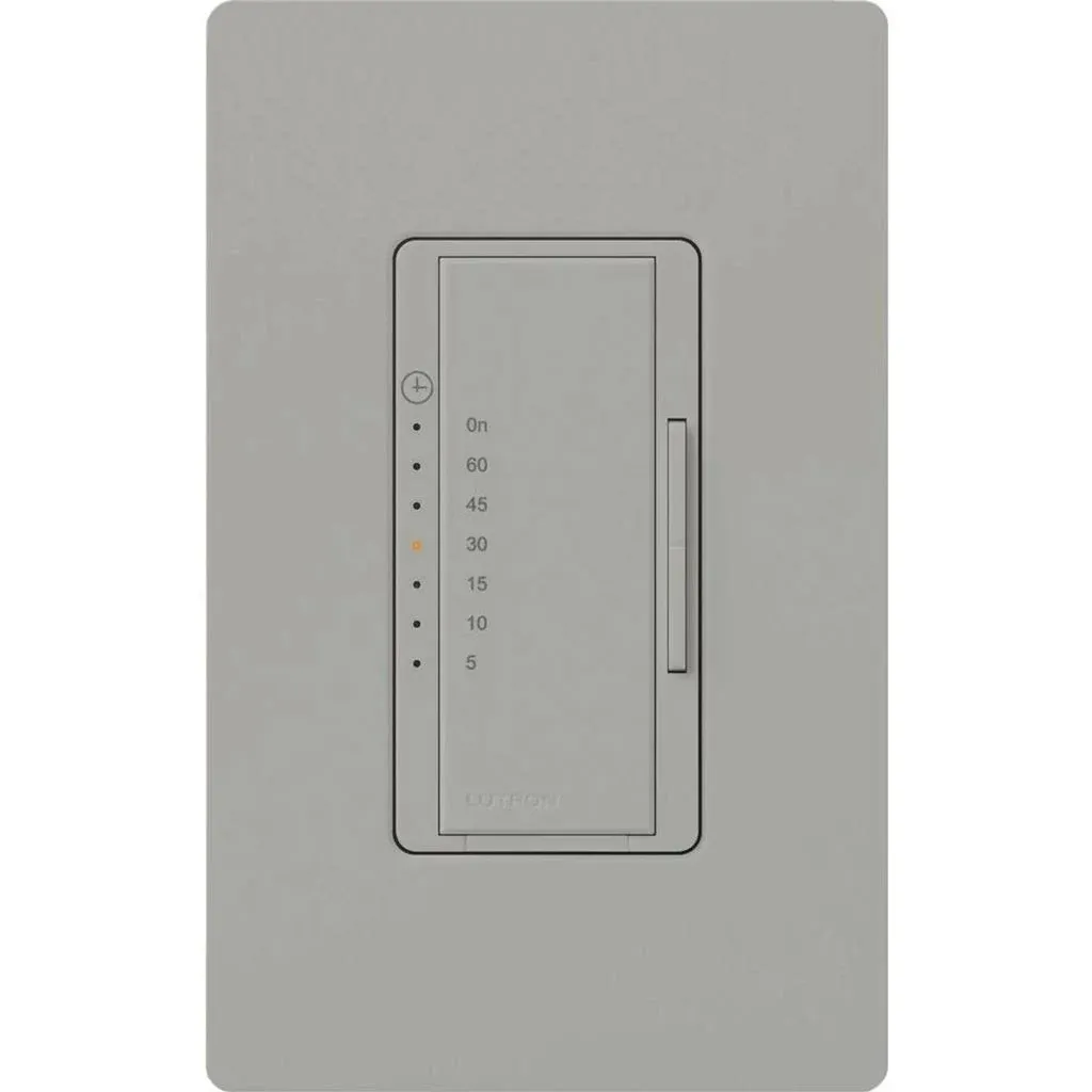 Lutron Maestro Countdown Timer Switch for Fans and Lights, 3A/150-Watt LED Bulbs, Single-Pole/Multi-Location | MA-T51MN-GR | Gray