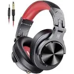 OneOdio A71 Studio Gaming Portable Wired Over Ear Headphones w/ Boom Mic, Red