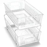 Madesmart 2-Tier Organizer Bath Collection Slide-Out Baskets with Handles