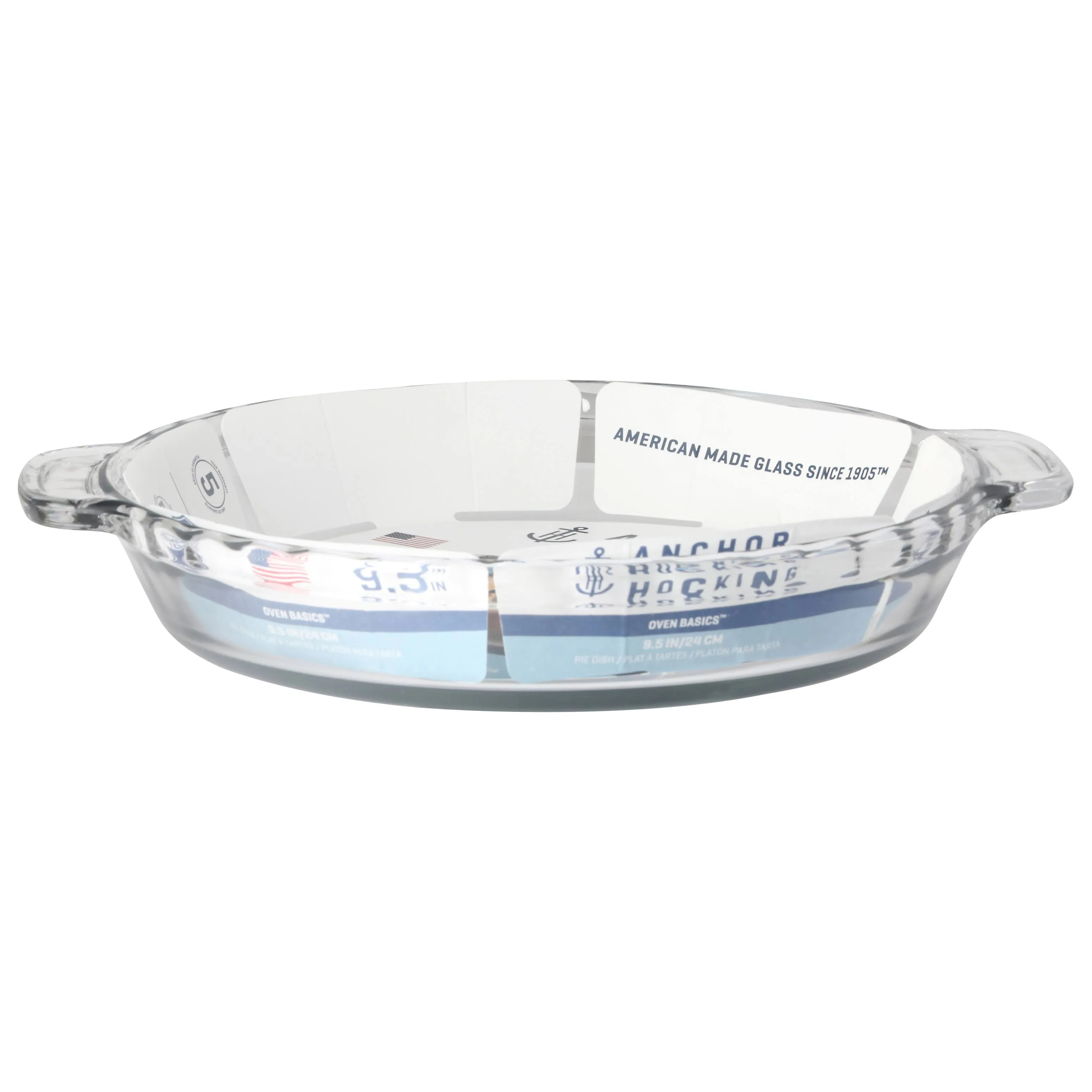 Anchor Hocking Oven Basics Pie Dish, 9.5 Inch