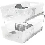 Two-Tier Organizer with Dividers Frost/Gray - Madesmart: Steel & Plastic, Hand Wash, Lockable