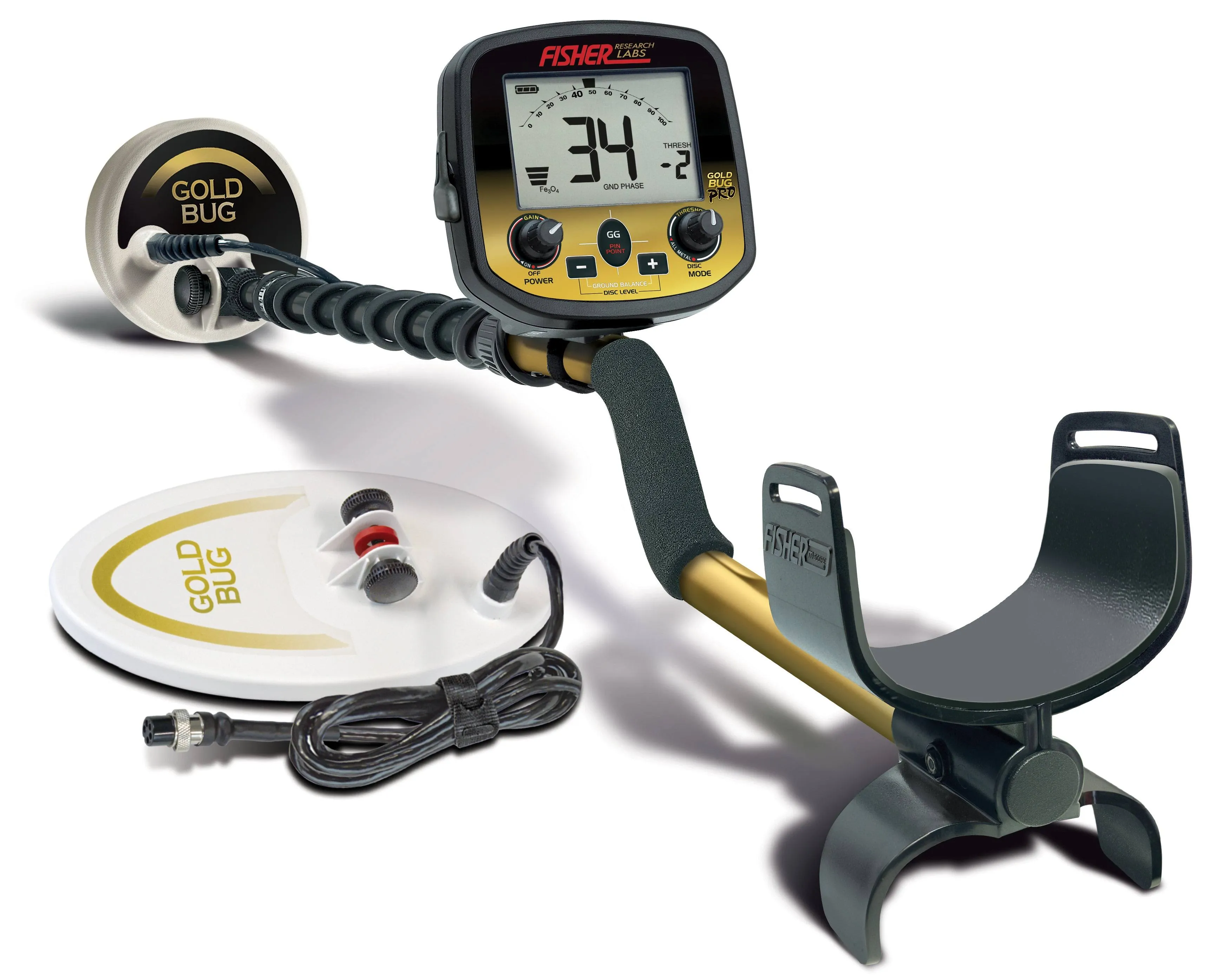 Fisher Gold Bug Pro Coil Combo Metal Detector with 5" and 10" DD Coils