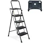 HBTower KQ0004-BK 4 Step Folding Step Stool