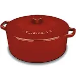 Cuisinart Chef's Classic Enameled Cast Iron 5 qt. Round Covered Casserole-Cardinal Red