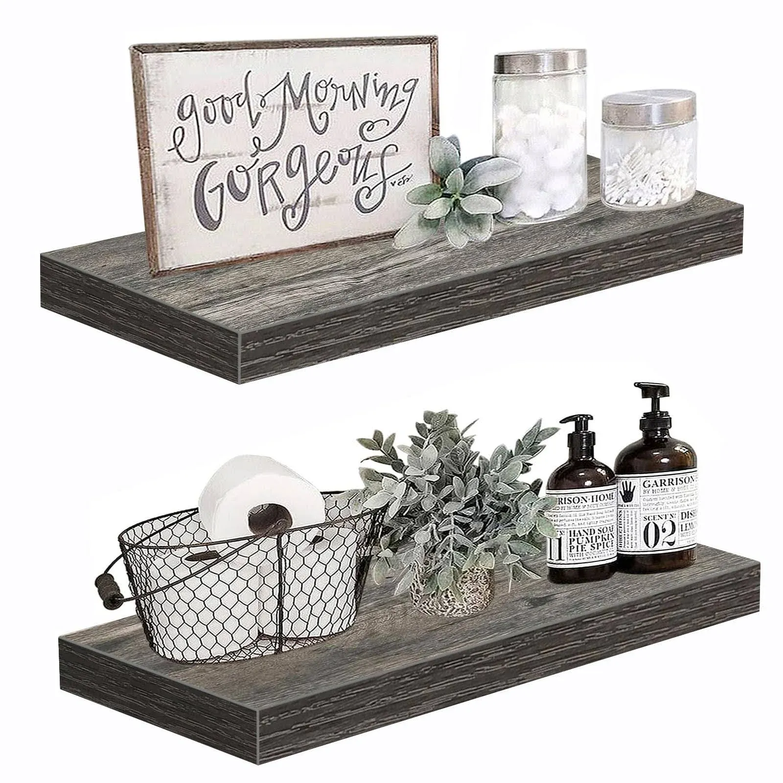 QEEIG Grey Floating Wall Shelf