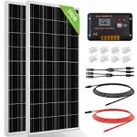 ECO-WORTHY 200 Watts 12 Volt/24 Volt Solar Panel Kit with High Efficiency Monocrystalline Solar Panel and 30A PWM Charge Controller for RV Camper Vehi