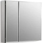 Kohler K-CB-CLC3026FS 30" W x 26" H Aluminum Two-Door Medicine Cabinet with Mirrored Doors, Beveled Edges