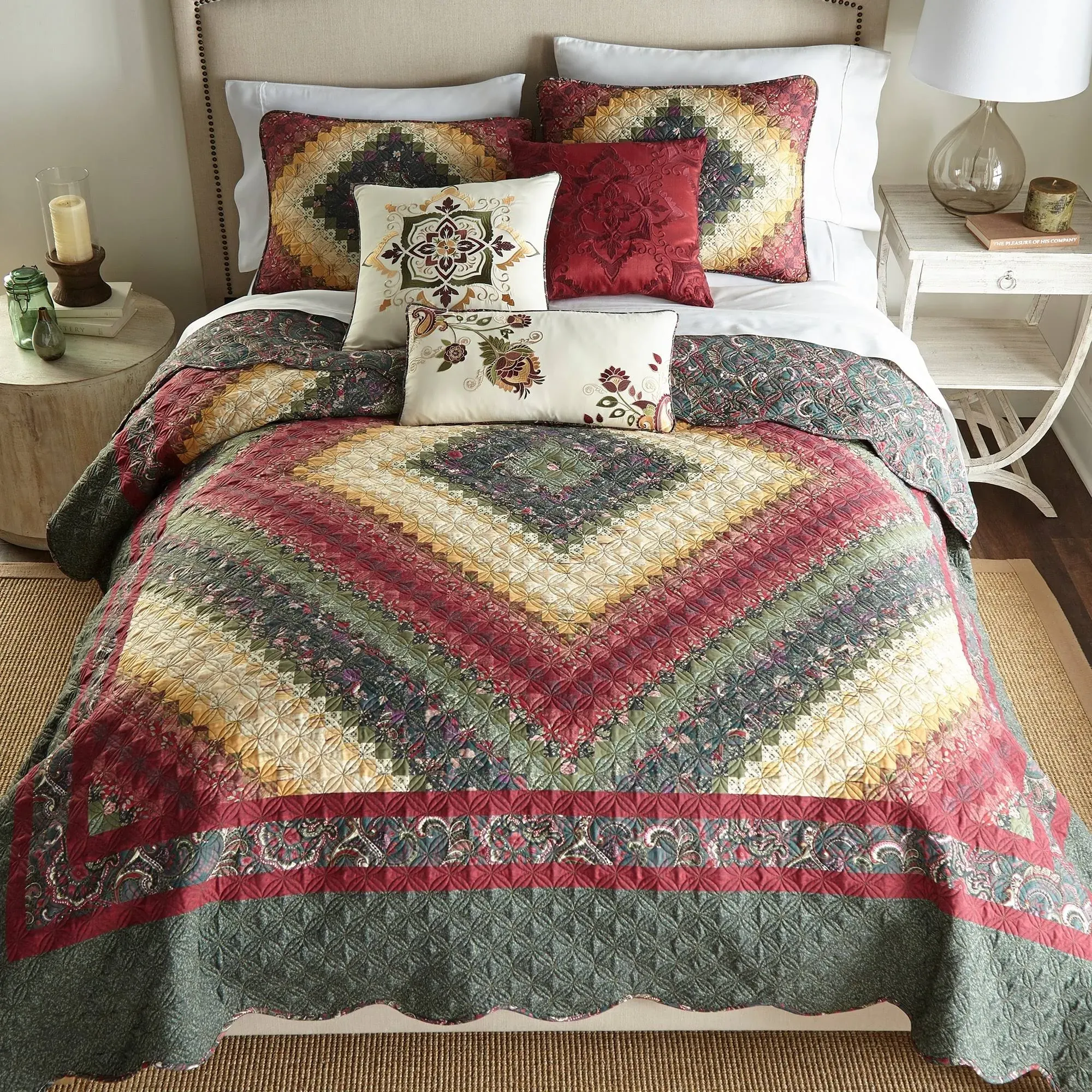 Donna Sharp Spice Postage Stamp Polyester Quilt - Full - Queen